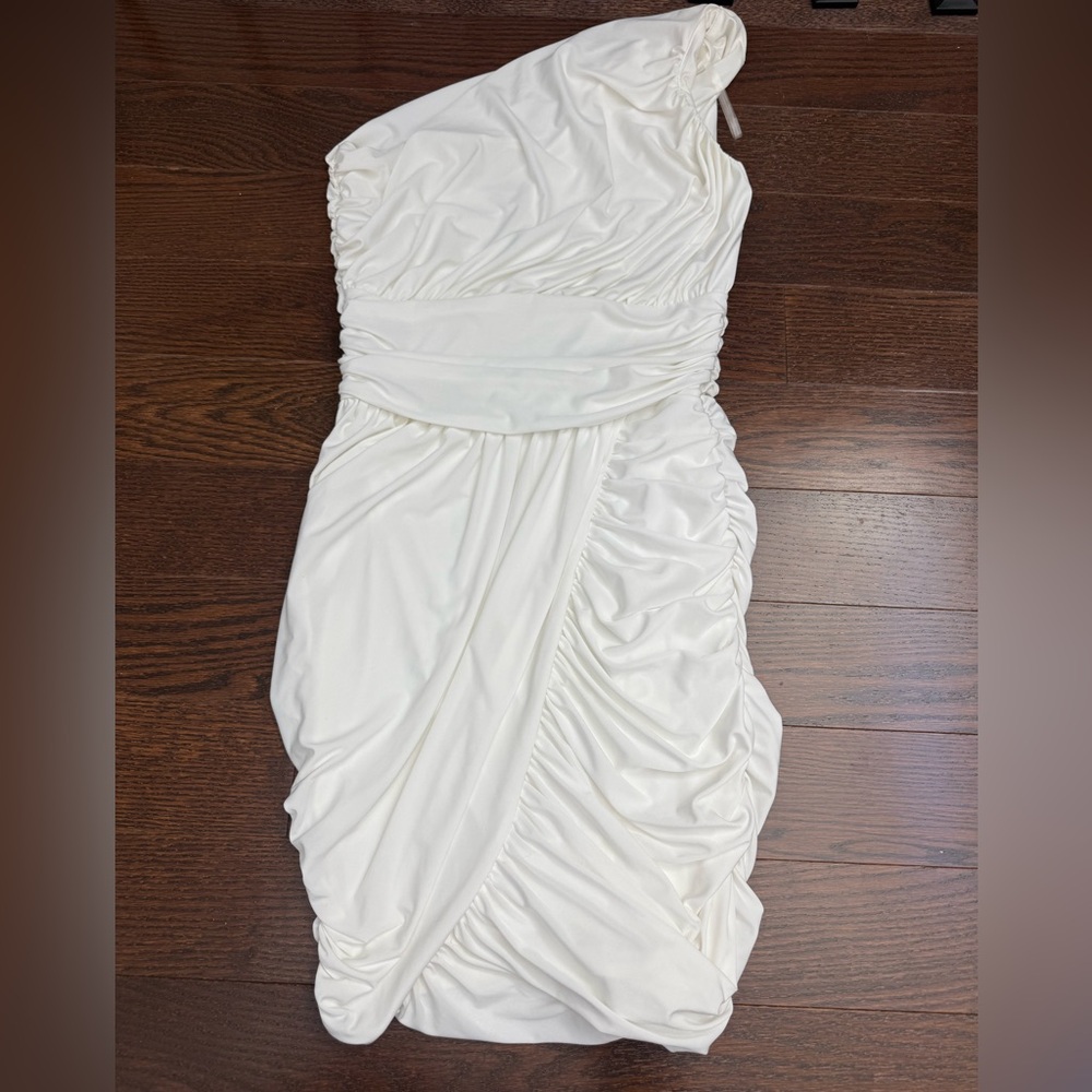 One Shoulder White Dress